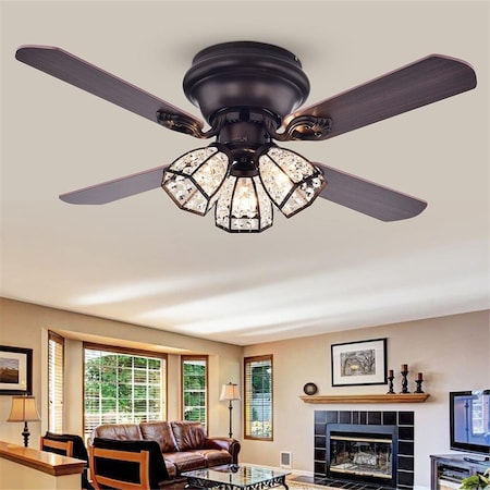 Warehouse Of Tiffany CFL-8173REMO-AB 42 in. Tarudor Indoor Remote Controlled Ceiling Fan with Light Kit, Bronze CFL-8173REMO/AB